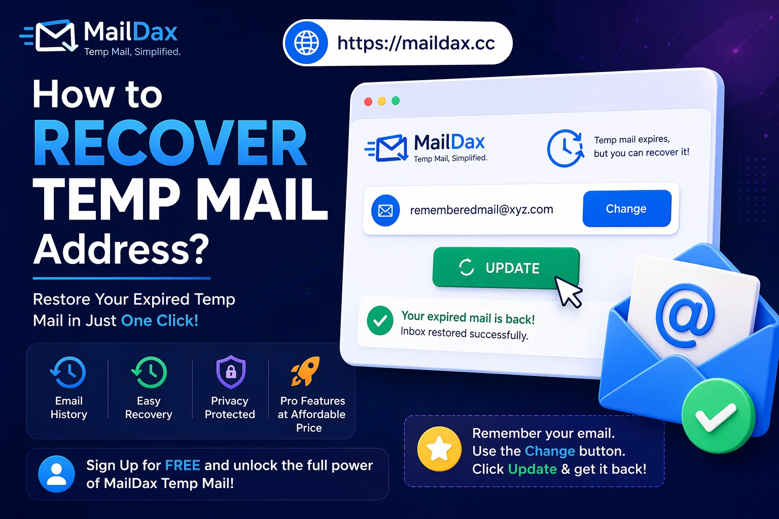 How to Recover Temp Mail Address by MailDax