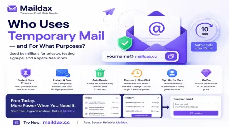Who and for what purposes uses temporary mail?
